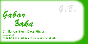 gabor baka business card